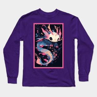 Cute Axolotl Anime Art Design | Cute Animals | Axolotl Hentaii Chibi Kawaii Design Long Sleeve T-Shirt